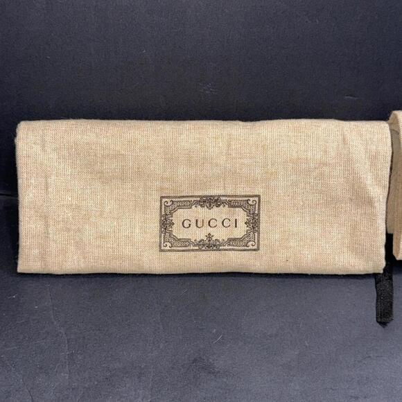 Gucci Set Of 2 Cotton Natural Designer Luxury Fashion Drawstring Dust Cover Bags - Picture 1 of 13